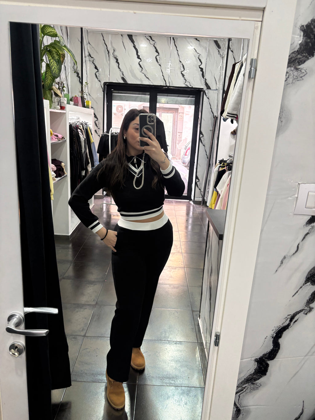 Coordinato scollo zip