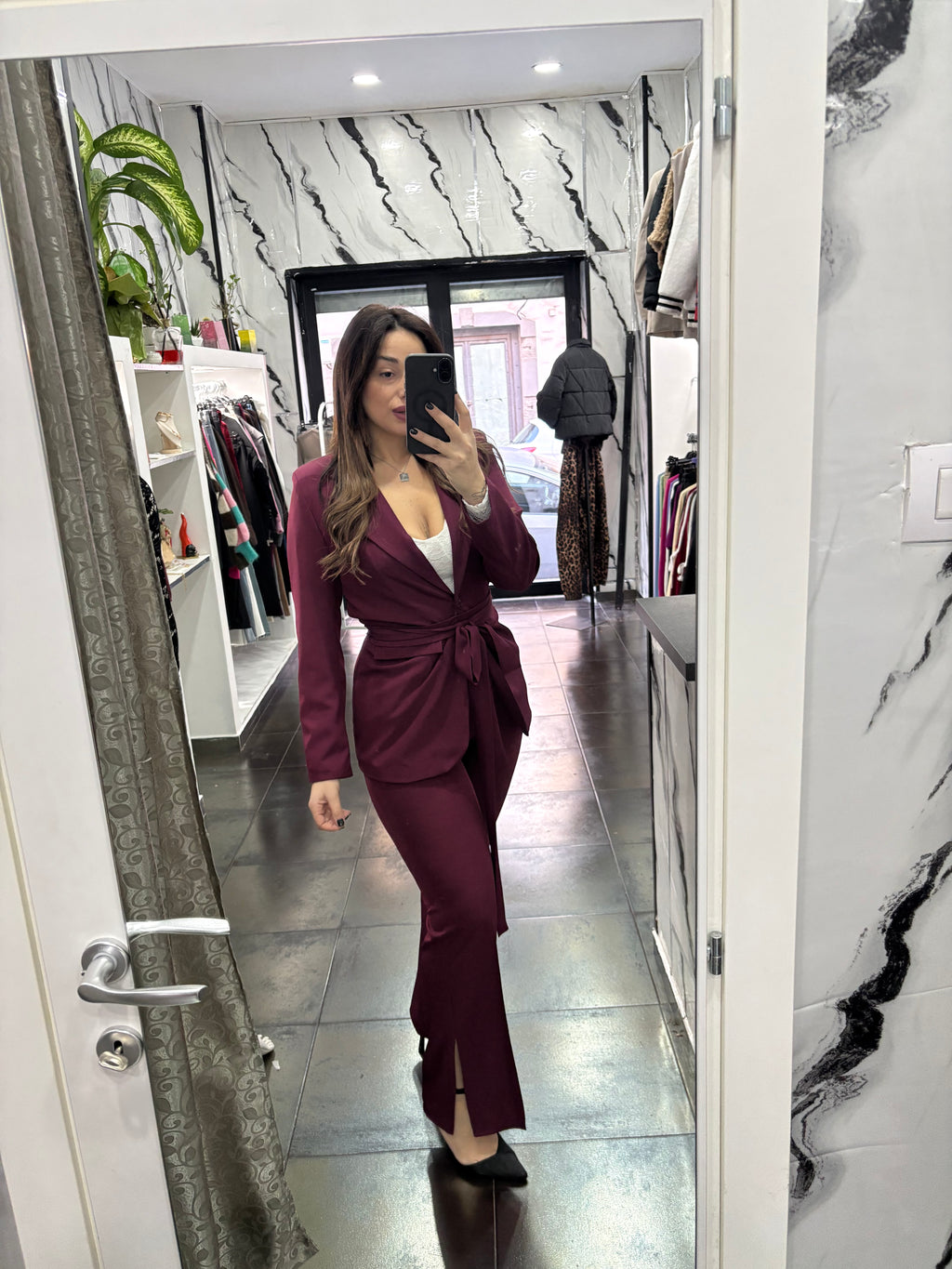 Tailleur con cintura